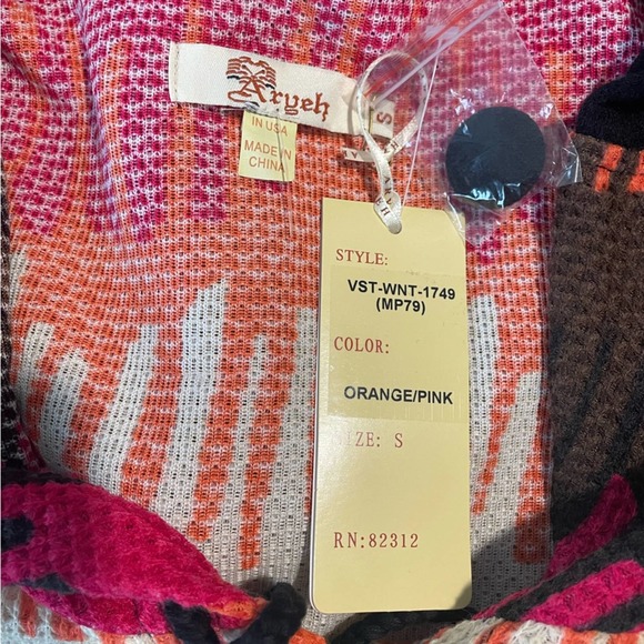 Aryeh Sleeveless Hooded Dress Abstract‎ Print Pockets Casual S - Picture 3 of 6